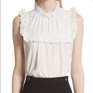 NWT Kate Spade Ruffle Yoke Silk Top